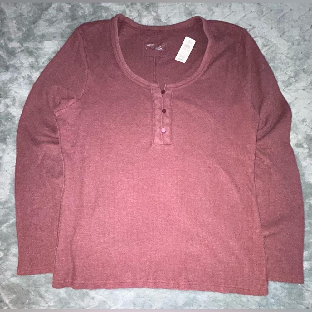 Aerie Burgundy Long Sleeve Top